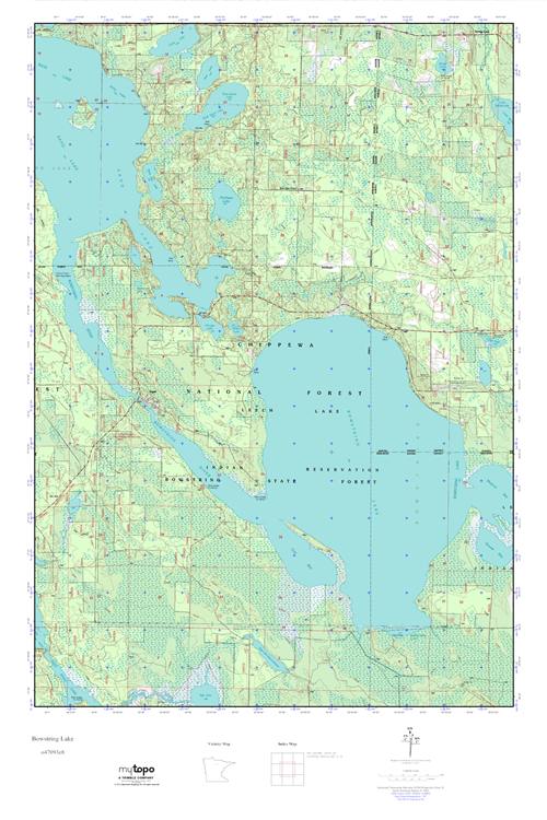 MyTopo Bowstring Lake, Minnesota USGS Quad Topo Map