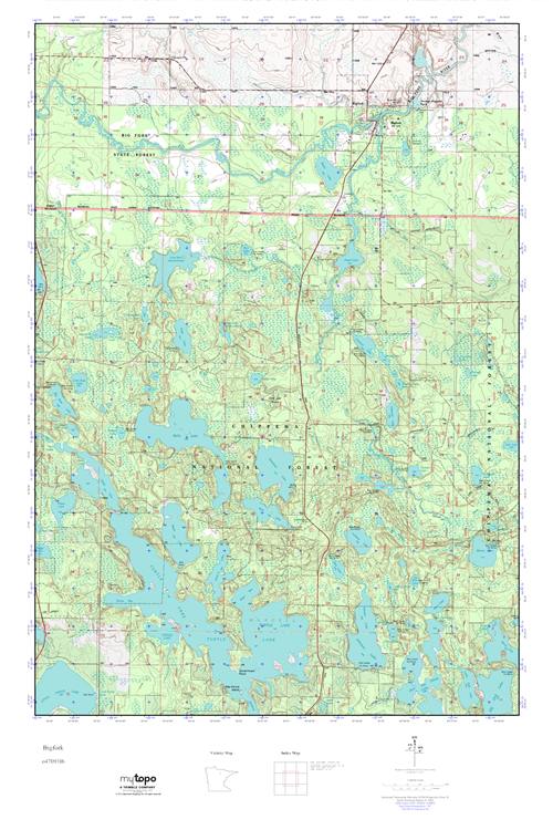 MyTopo Bigfork, Minnesota USGS Quad Topo Map