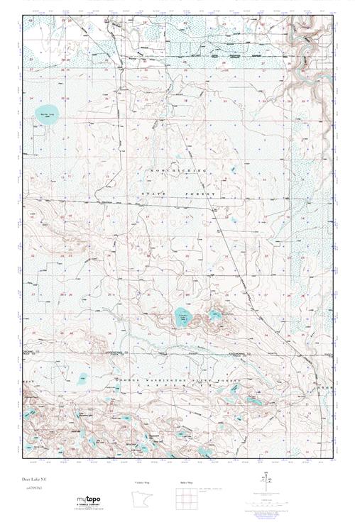 MyTopo Deer Lake NE, Minnesota USGS Quad Topo Map