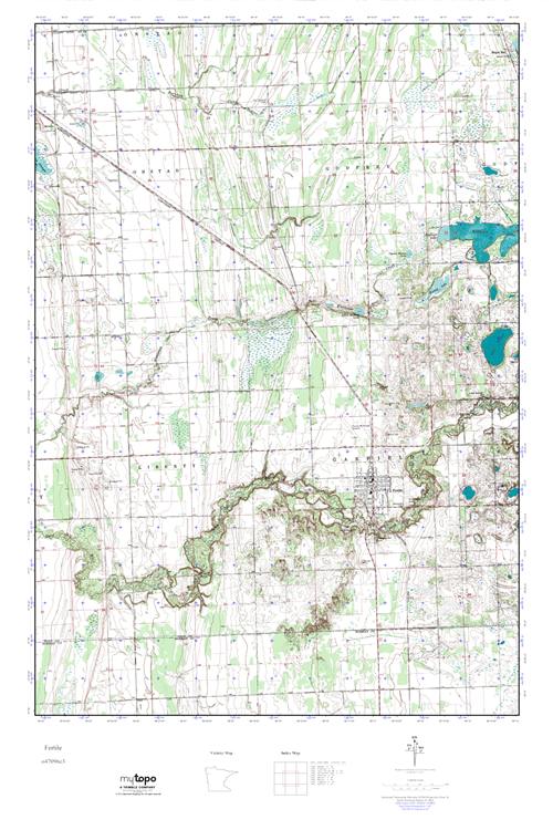 MyTopo Fertile, Minnesota USGS Quad Topo Map
