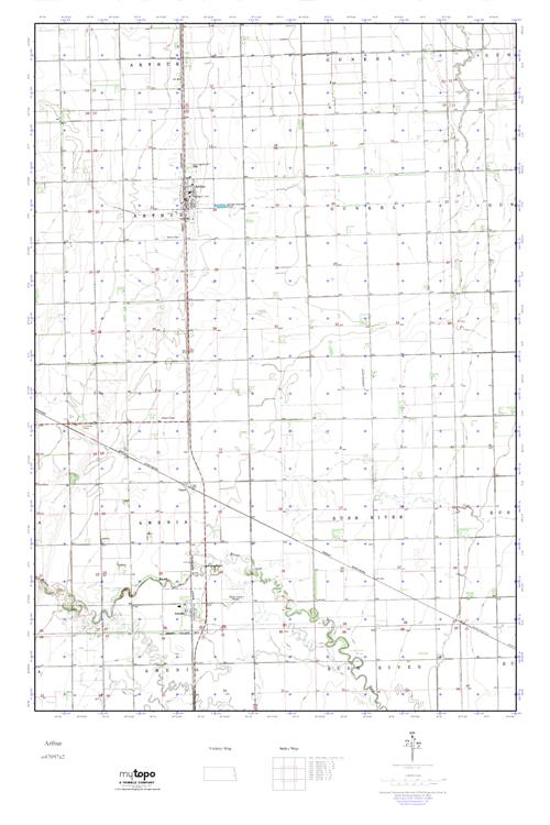 MyTopo Arthur, North Dakota USGS Quad Topo Map