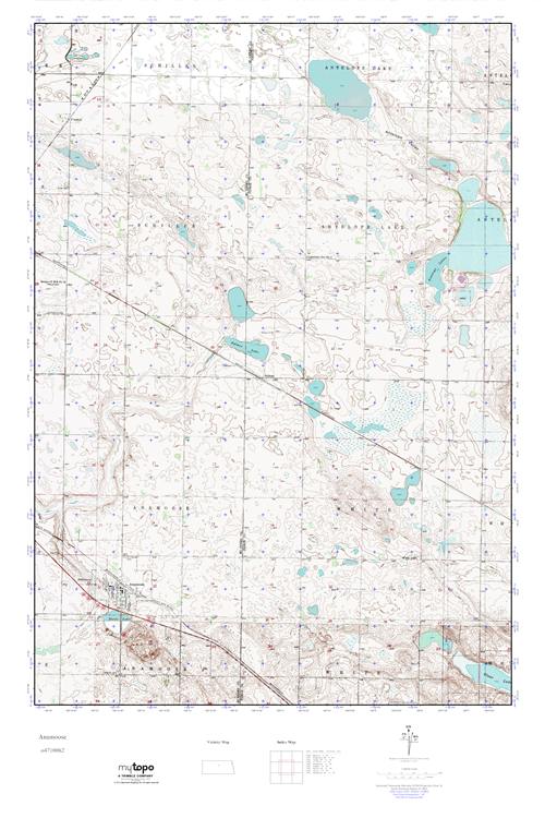 MyTopo Anamoose, North Dakota USGS Quad Topo Map