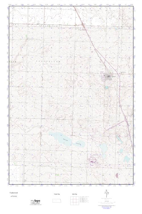 MyTopo Underwood, North Dakota USGS Quad Topo Map