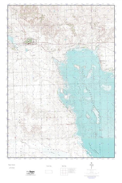 MyTopo New Town, North Dakota USGS Quad Topo Map