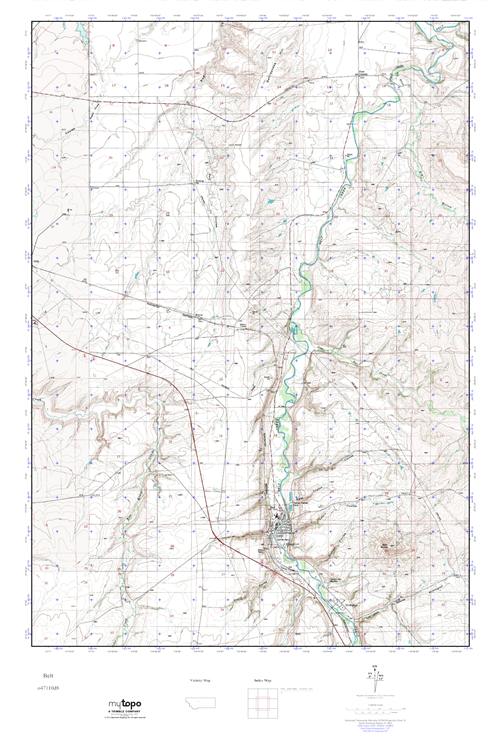 MyTopo Belt, Montana USGS Quad Topo Map