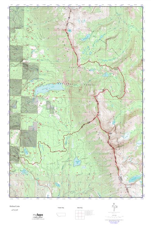 MyTopo Holland Lake, Montana USGS Quad Topo Map