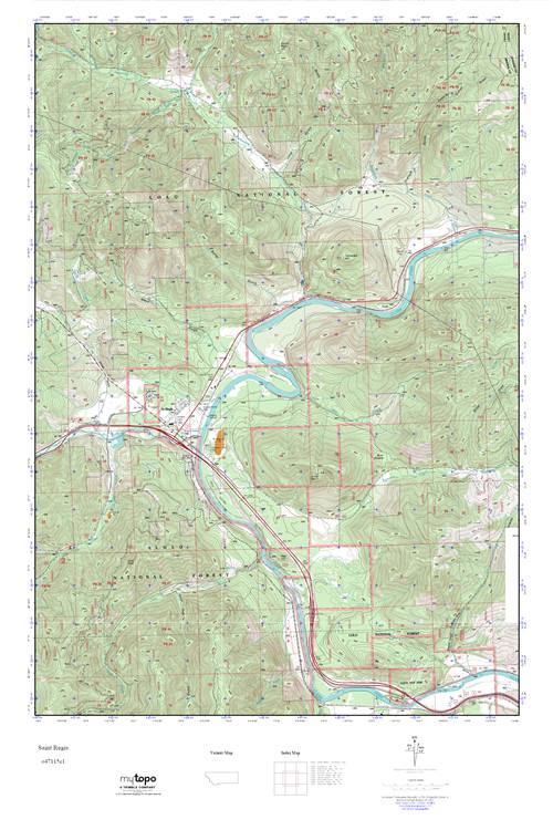 MyTopo Saint Regis, Montana USGS Quad Topo Map