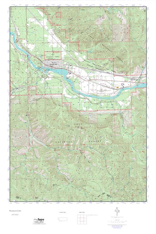 MyTopo Thompson Falls, Montana USGS Quad Topo Map