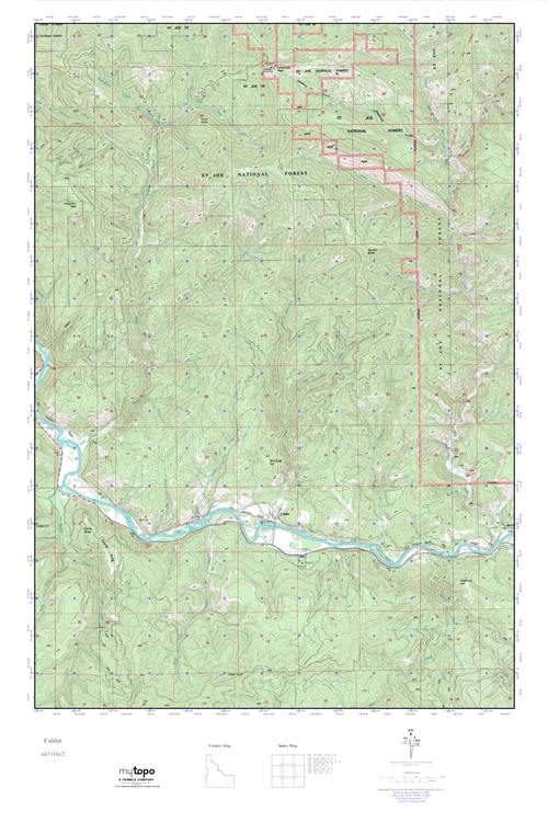 MyTopo Calder, Idaho USGS Quad Topo Map