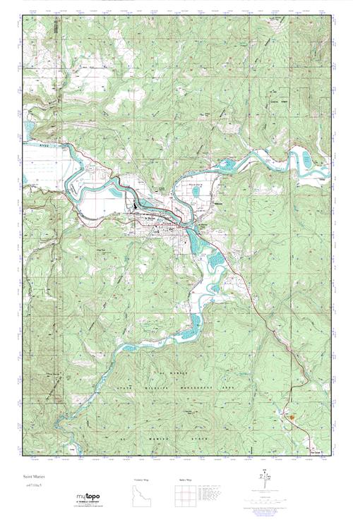 MyTopo Saint Maries, Idaho USGS Quad Topo Map