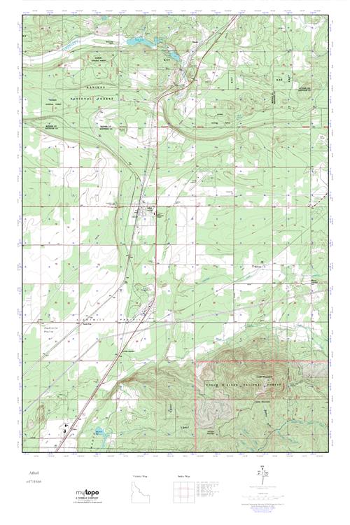MyTopo Athol, Idaho USGS Quad Topo Map