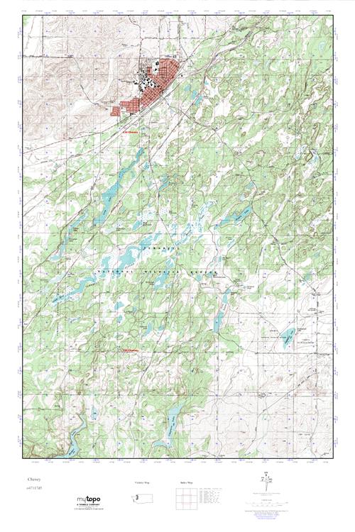 MyTopo Cheney, Washington USGS Quad Topo Map