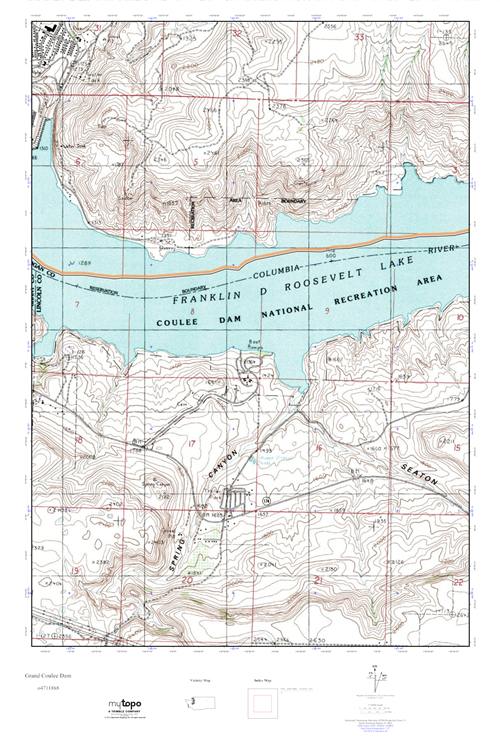 MyTopo Grand Coulee Dam, Washington USGS Quad Topo Map
