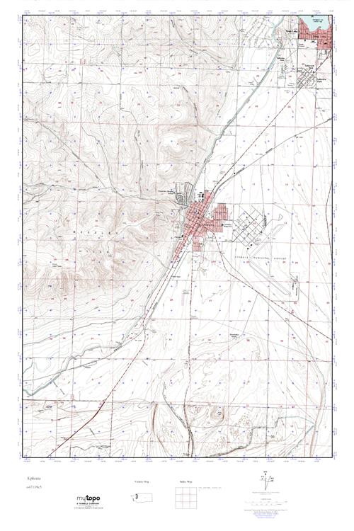 MyTopo Ephrata, Washington USGS Quad Topo Map