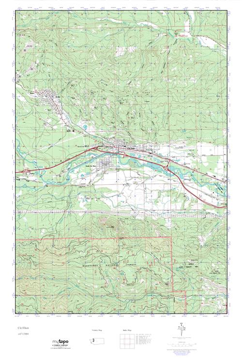 MyTopo Cle Elum, Washington USGS Quad Topo Map