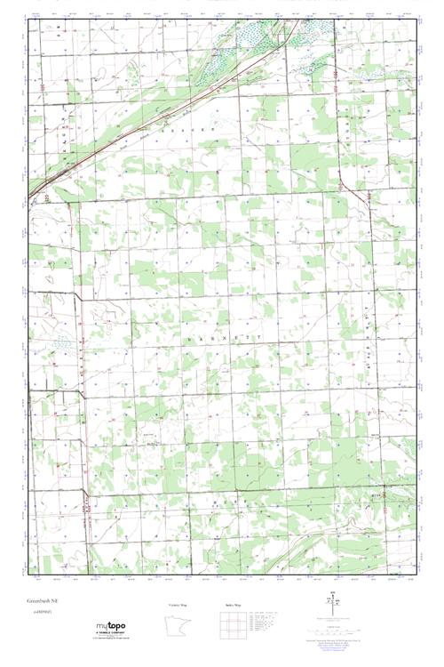 MyTopo Greenbush NE, Minnesota USGS Quad Topo Map