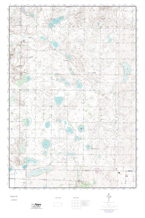 MyTopo Rugby NE, North Dakota USGS Quad Topo Map
