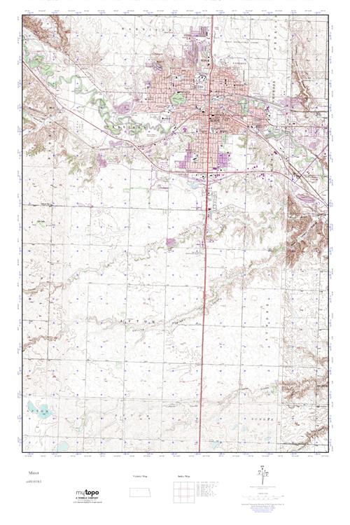 MyTopo Minot, North Dakota USGS Quad Topo Map