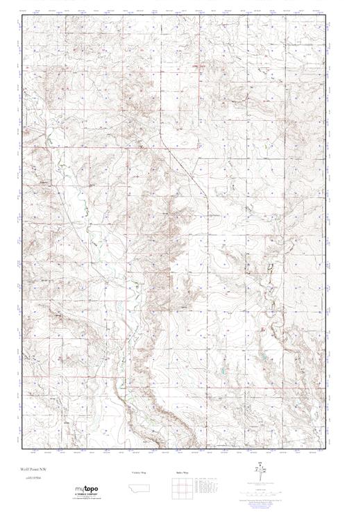 MyTopo Wolf Point NW, Montana USGS Quad Topo Map