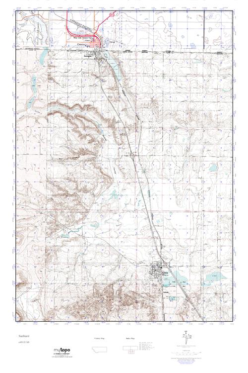 MyTopo Sunburst, Montana USGS Quad Topo Map