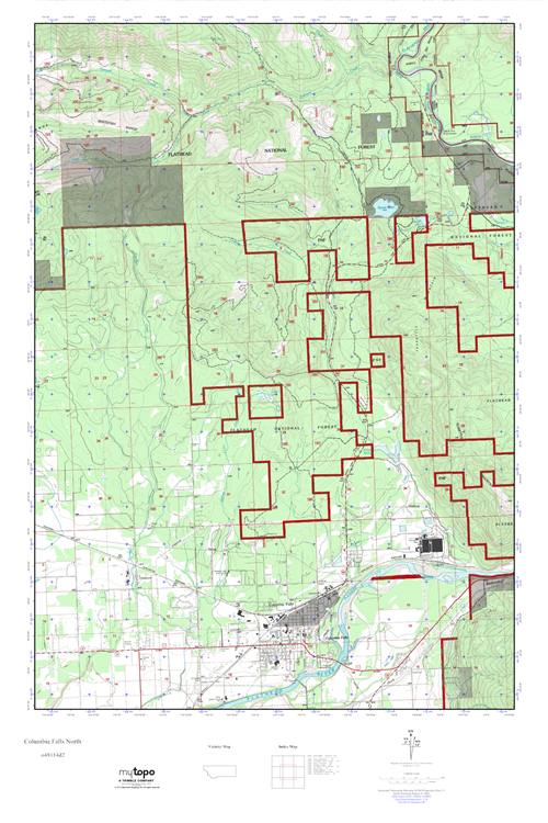 MyTopo Columbia Falls North, Montana USGS Quad Topo Map