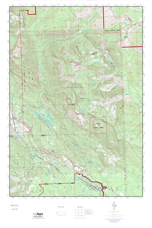 MyTopo Bull Lake, Montana USGS Quad Topo Map