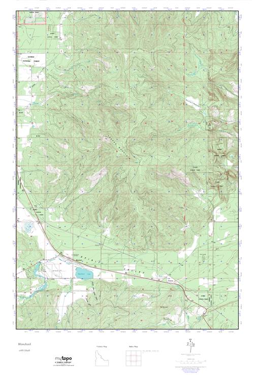 MyTopo Blanchard, Idaho USGS Quad Topo Map