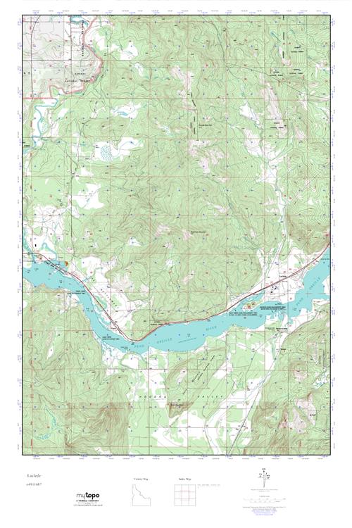 MyTopo Laclede, Idaho USGS Quad Topo Map
