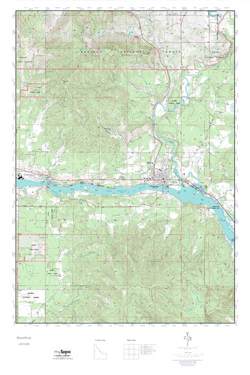 MyTopo Priest River, Idaho USGS Quad Topo Map