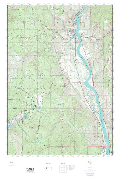 MyTopo Ione, Washington USGS Quad Topo Map