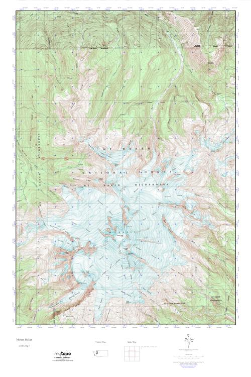 MyTopo Mount Baker, Washington USGS Quad Topo Map