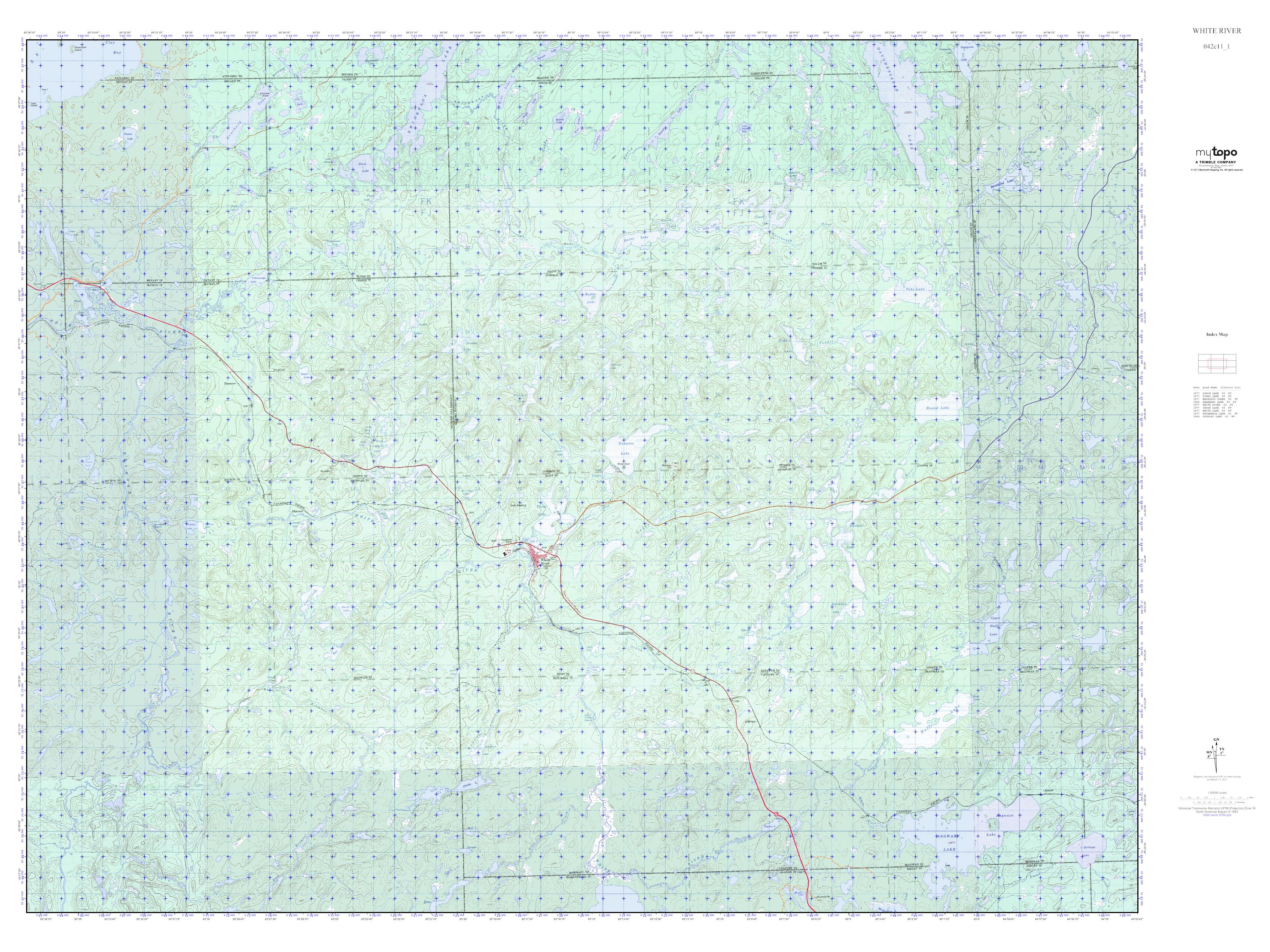 MyTopo WHITE RIVER, Ontario USGS Quad Topo Map