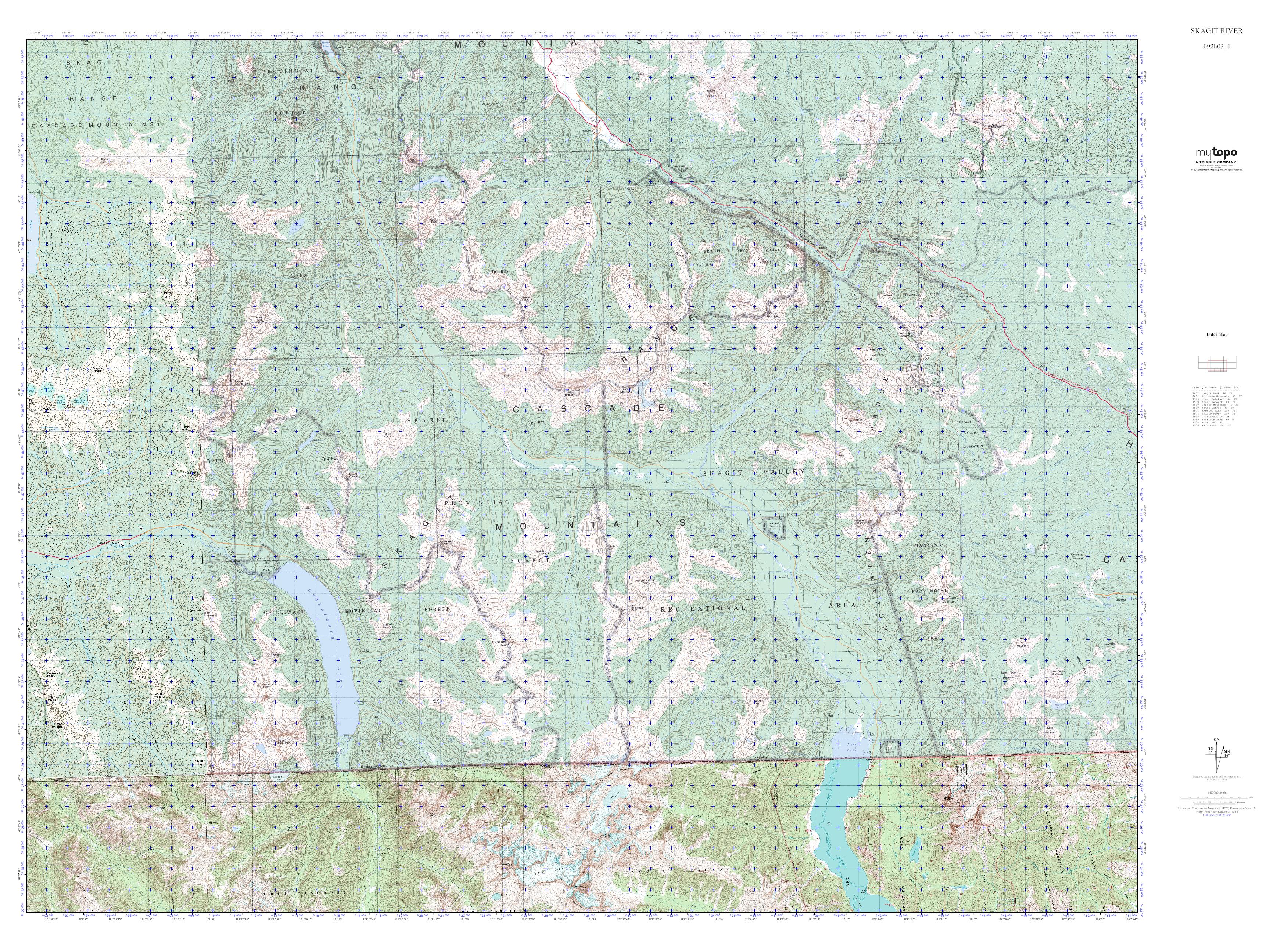 MyTopo SKAGIT RIVER, Washington USGS Quad Topo Map