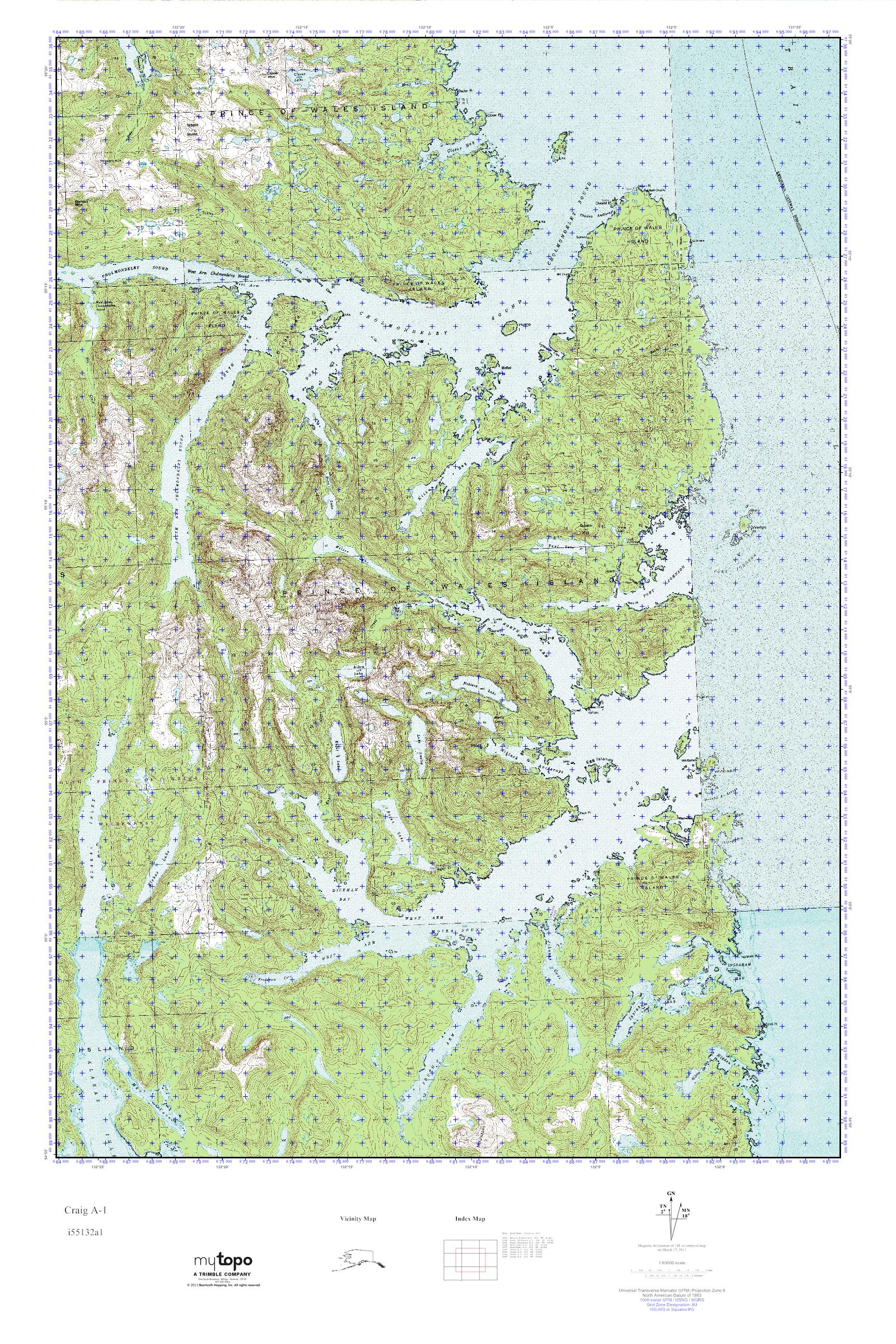 MyTopo Craig A1, Alaska USGS Quad Topo Map