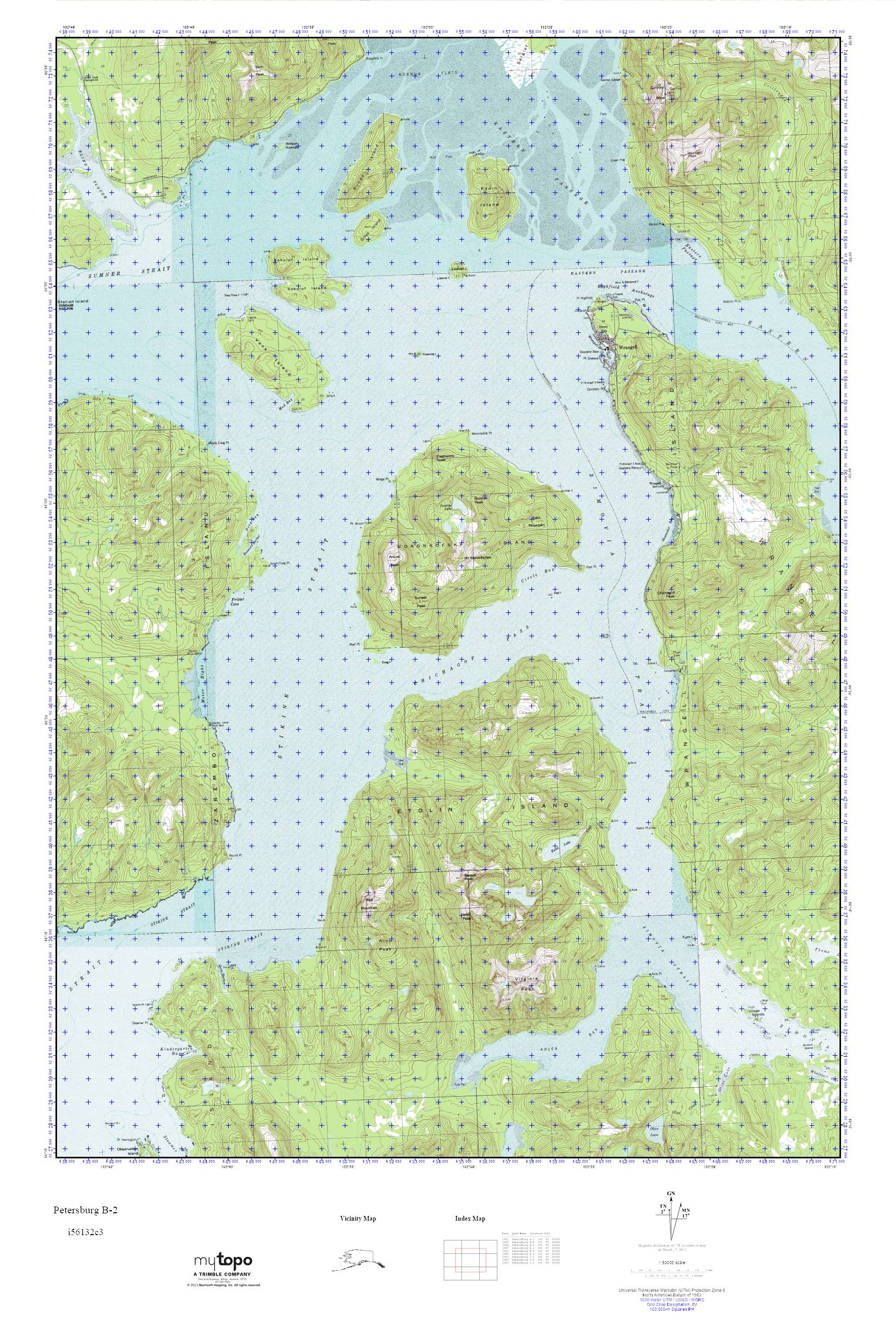 MyTopo Petersburg B2, Alaska USGS Quad Topo Map