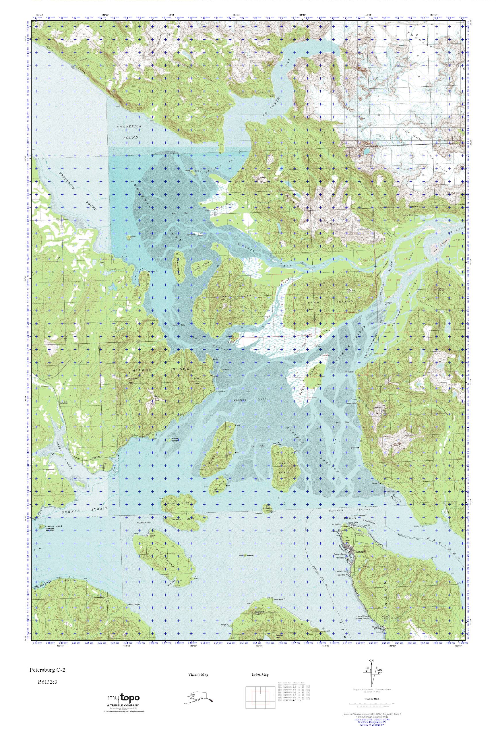 MyTopo Petersburg C2, Alaska USGS Quad Topo Map