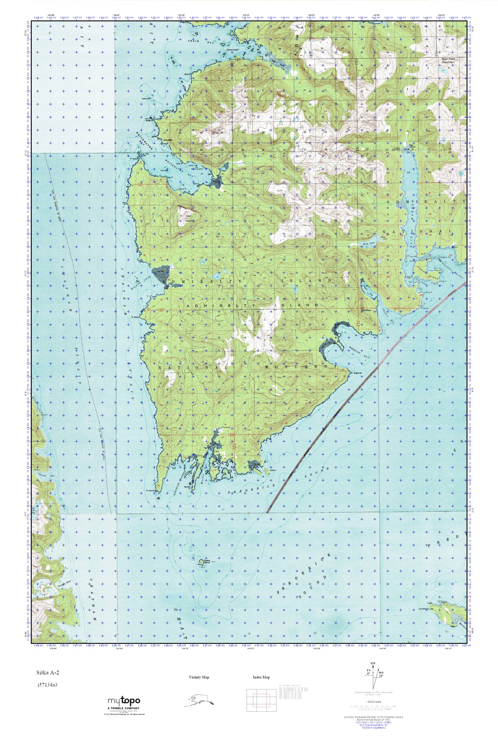 MyTopo Sitka A2, Alaska USGS Quad Topo Map