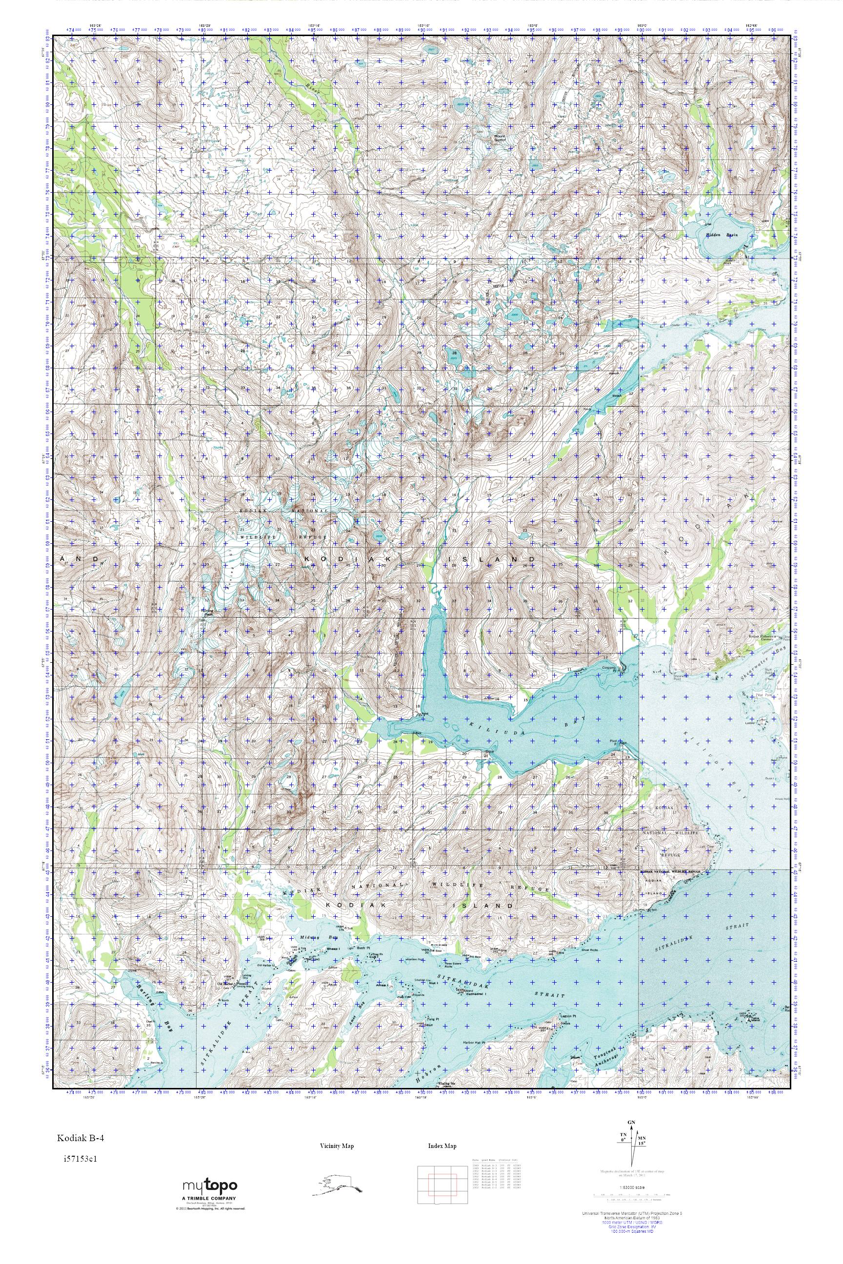 MyTopo Kodiak B4, Alaska USGS Quad Topo Map