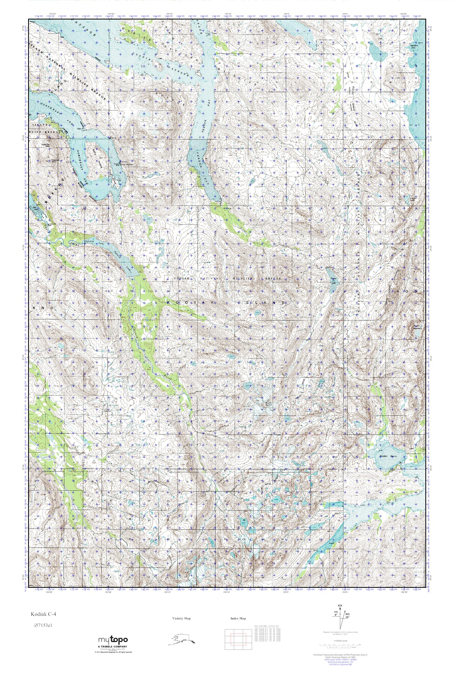 MyTopo Kodiak C4, Alaska USGS Quad Topo Map