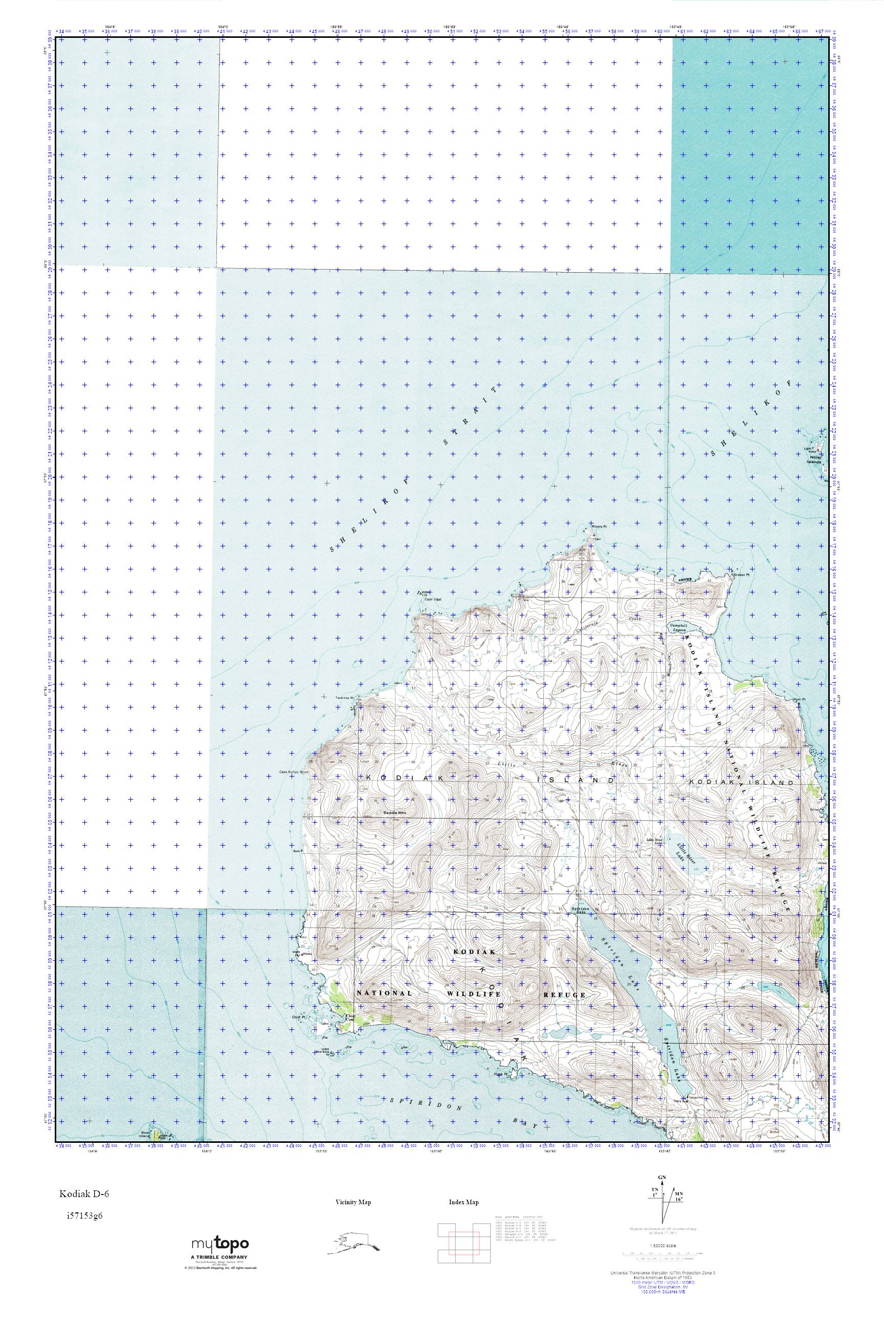 MyTopo Kodiak D6, Alaska USGS Quad Topo Map