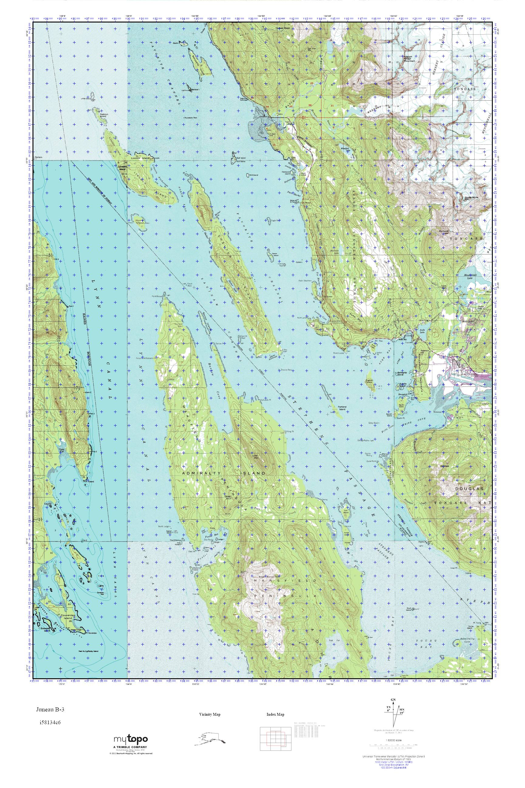 MyTopo Juneau B3, Alaska USGS Quad Topo Map