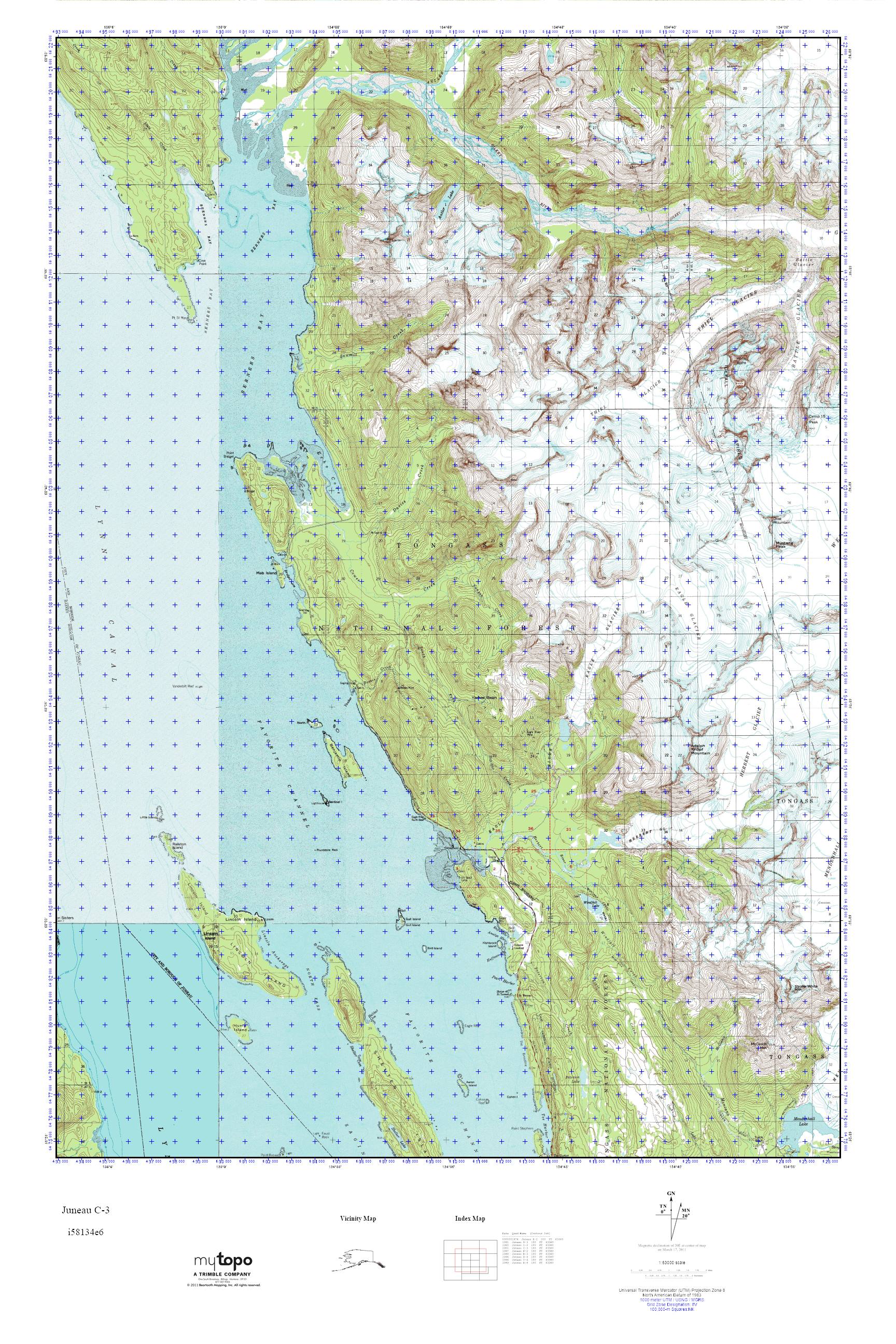 MyTopo Juneau C3, Alaska USGS Quad Topo Map