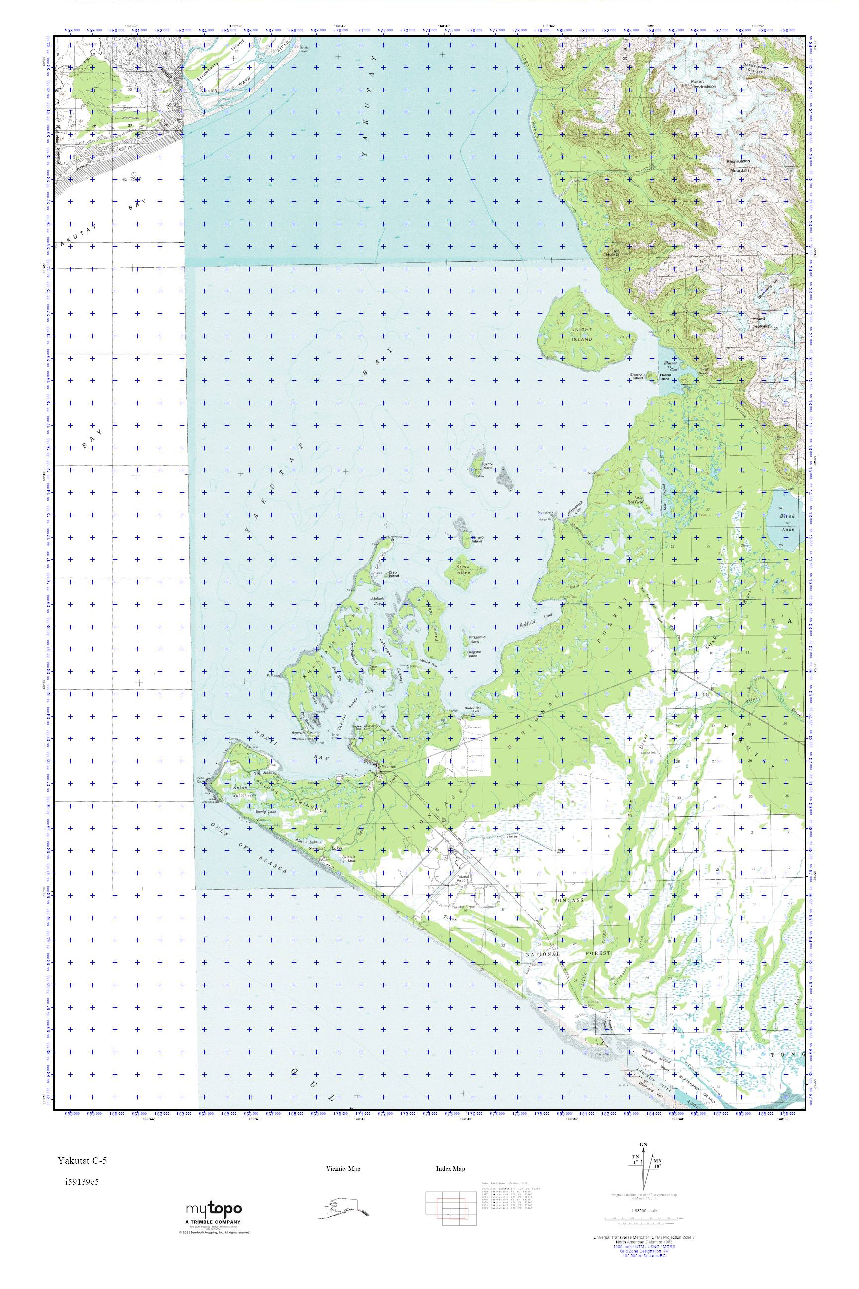 MyTopo Yakutat C5, Alaska USGS Quad Topo Map