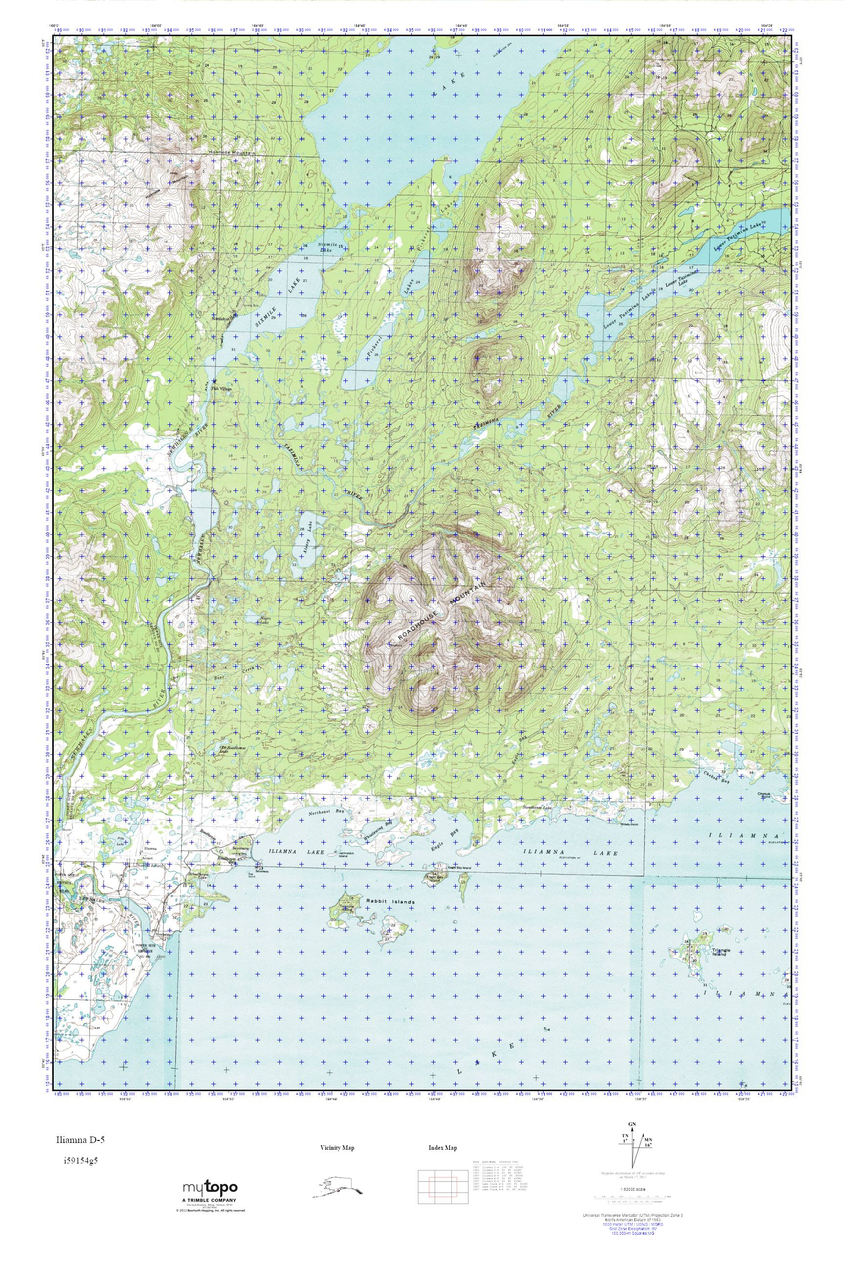 MyTopo Iliamna D5, Alaska USGS Quad Topo Map