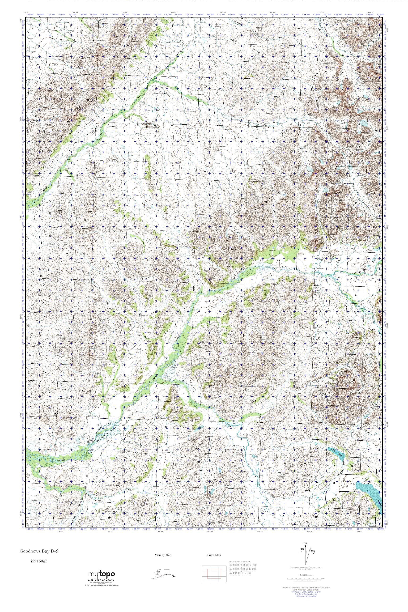MyTopo Goodnews Bay D5, Alaska USGS Quad Topo Map