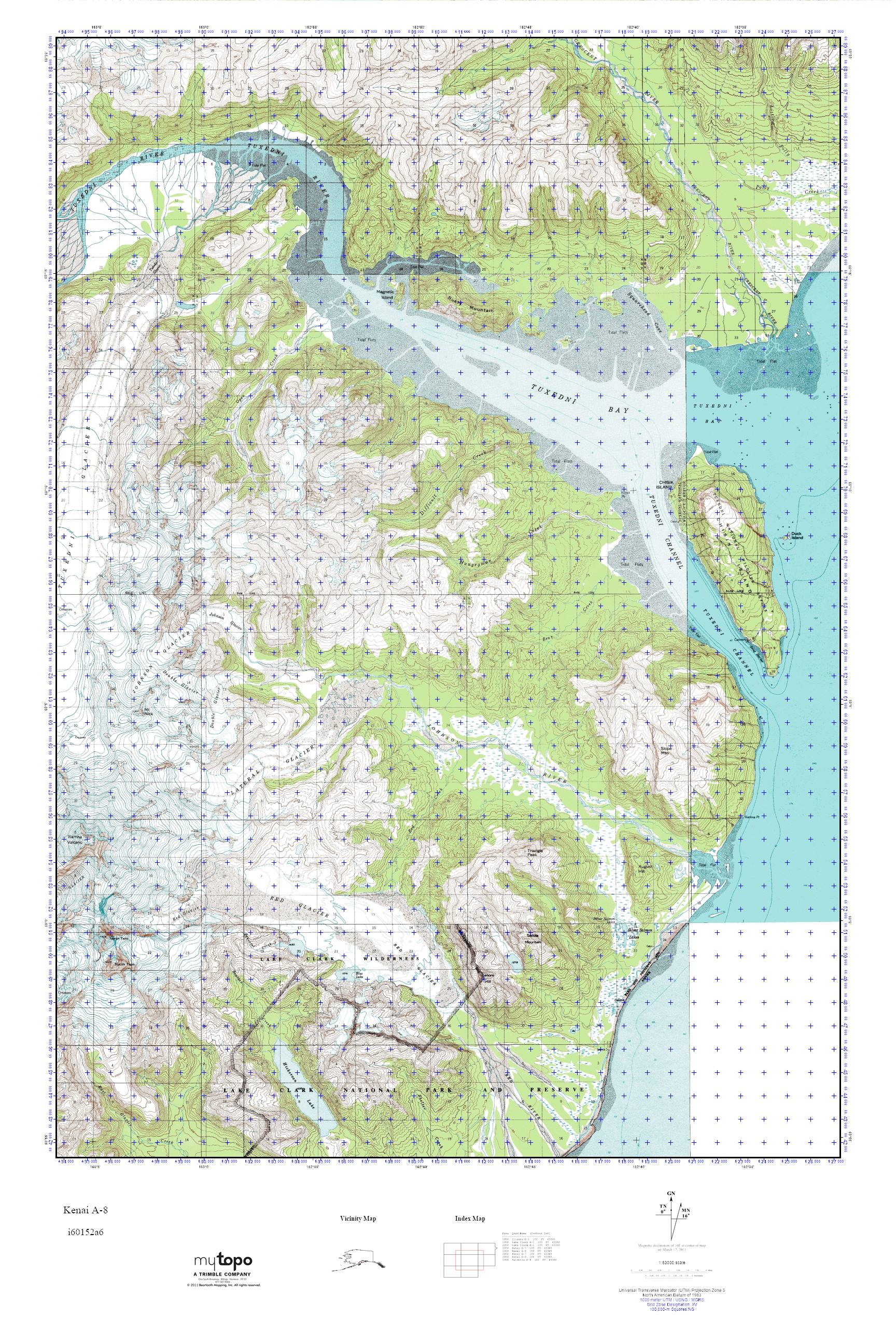 MyTopo Kenai A8, Alaska USGS Quad Topo Map