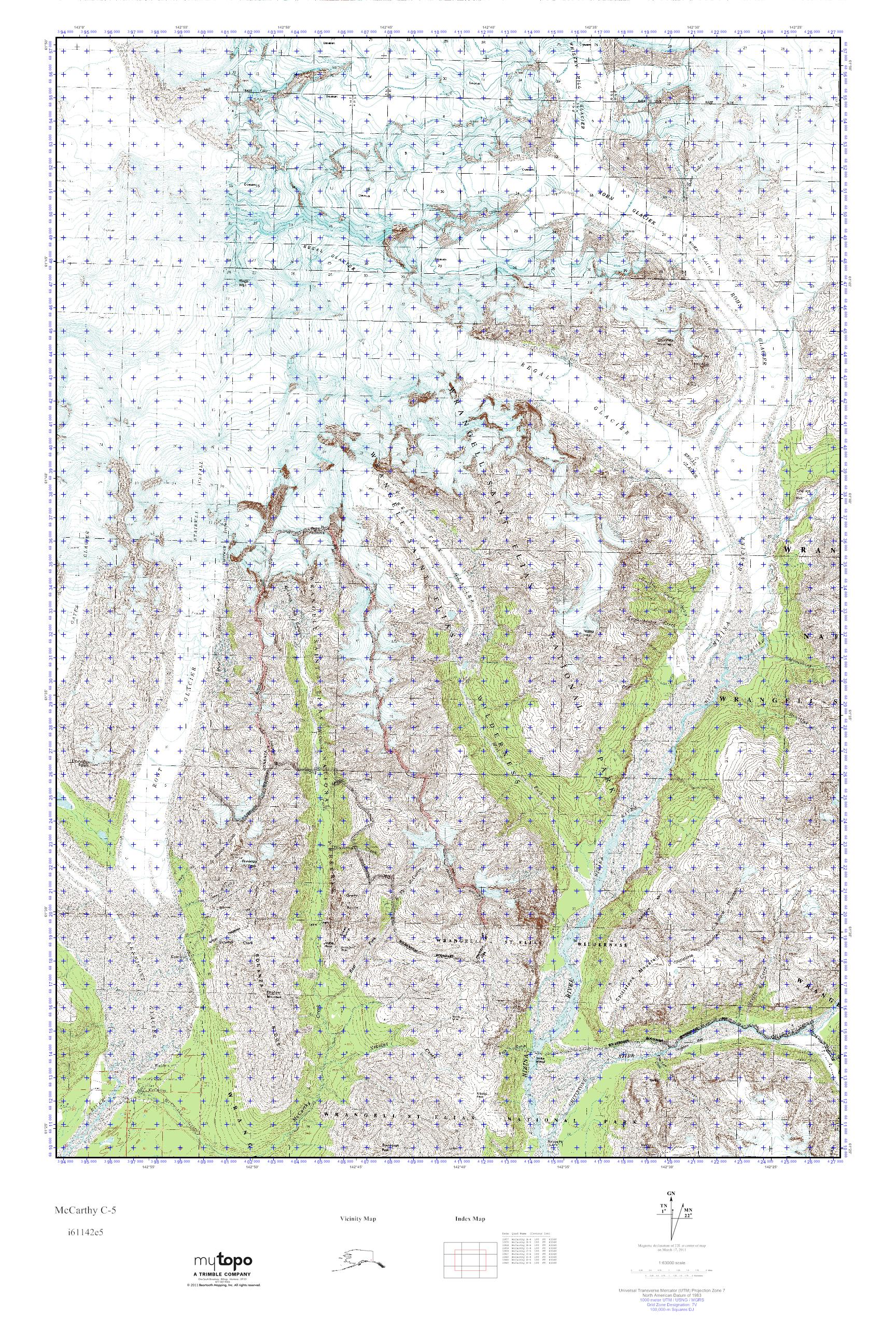 MyTopo McCarthy C5, Alaska USGS Quad Topo Map