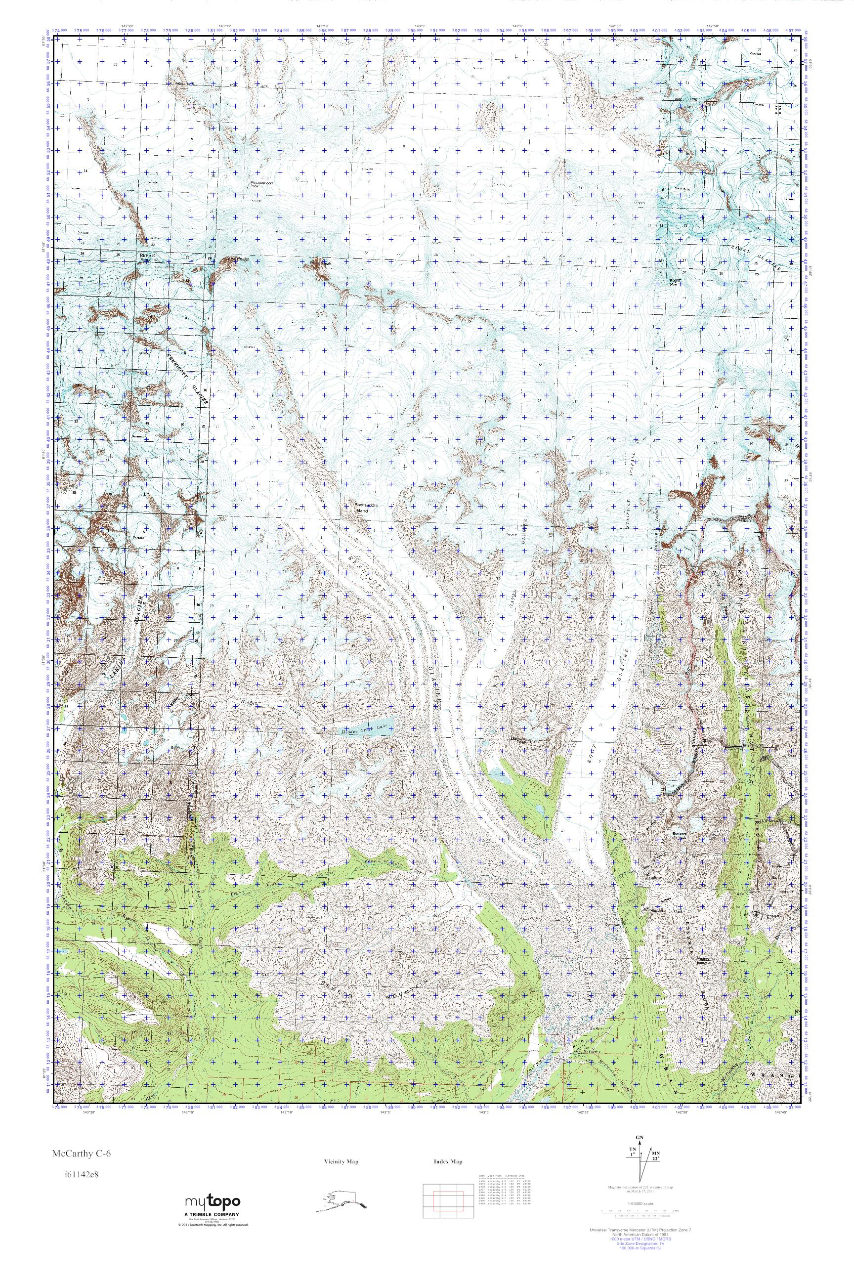 MyTopo McCarthy C6, Alaska USGS Quad Topo Map