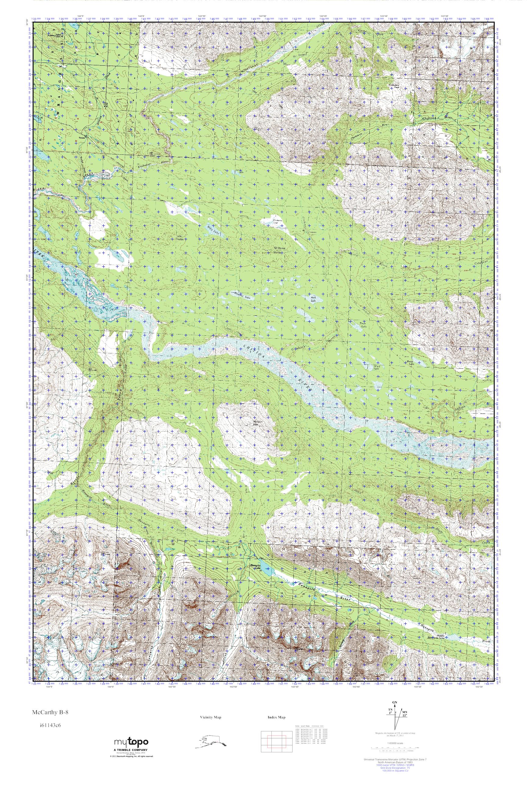 MyTopo McCarthy B8, Alaska USGS Quad Topo Map