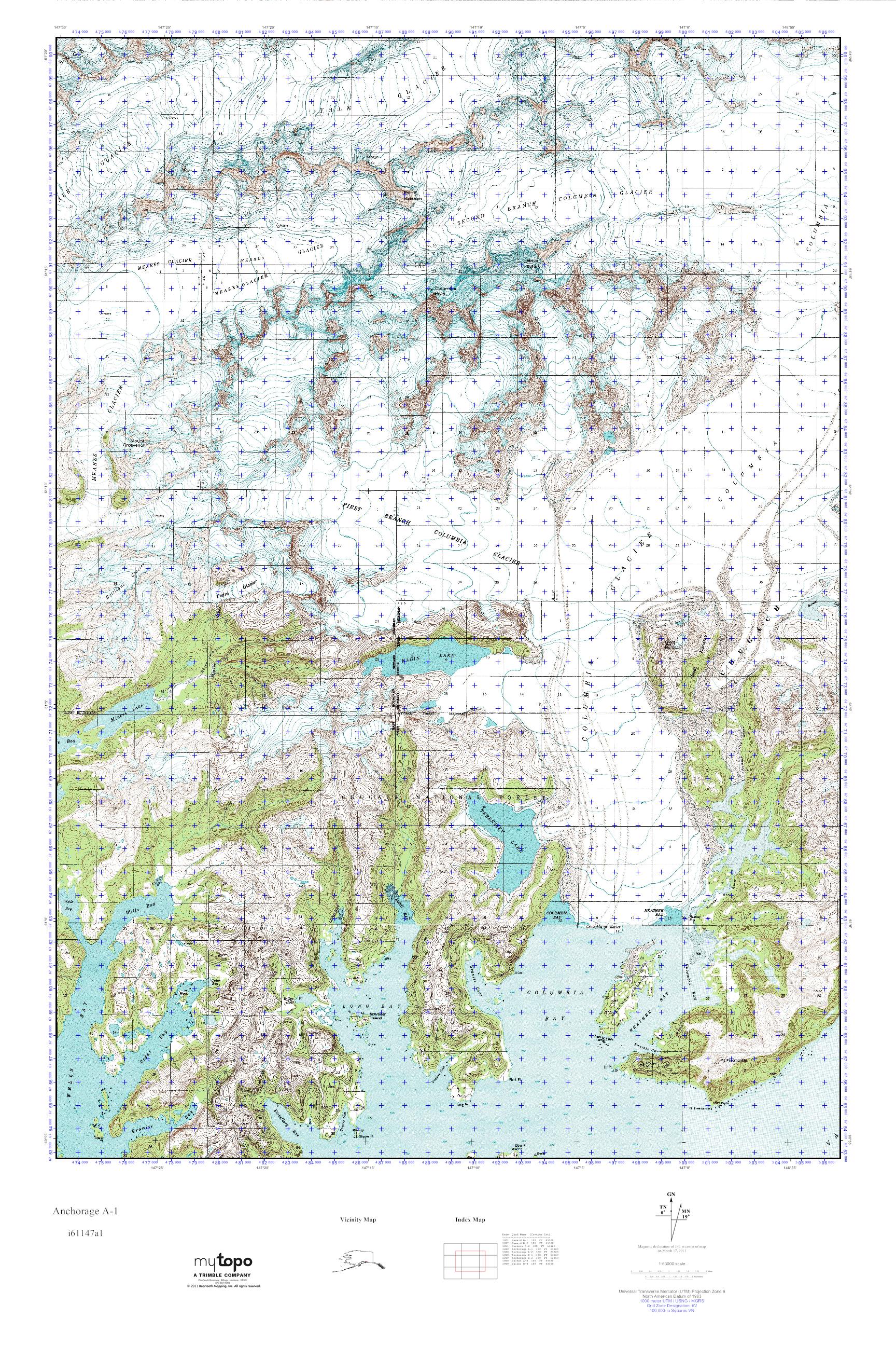MyTopo Anchorage A1, Alaska USGS Quad Topo Map
